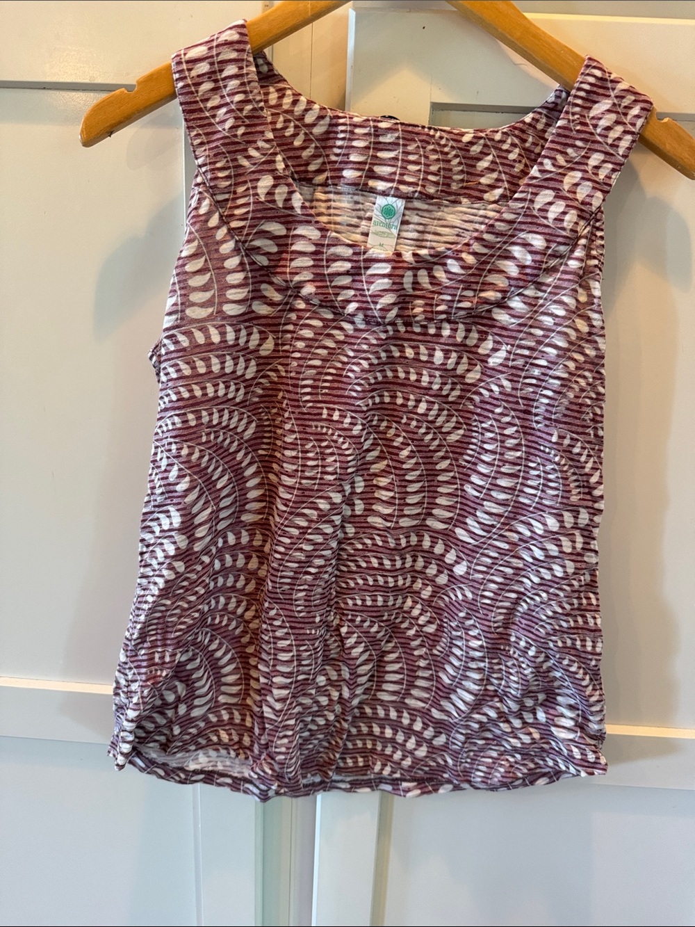 Aventura Mauve and White Patterned Sleeveless Tank